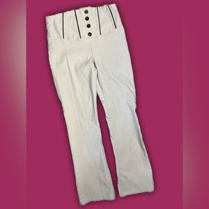 High waisted, button front, bootcut, dress pants. Fits like small/med